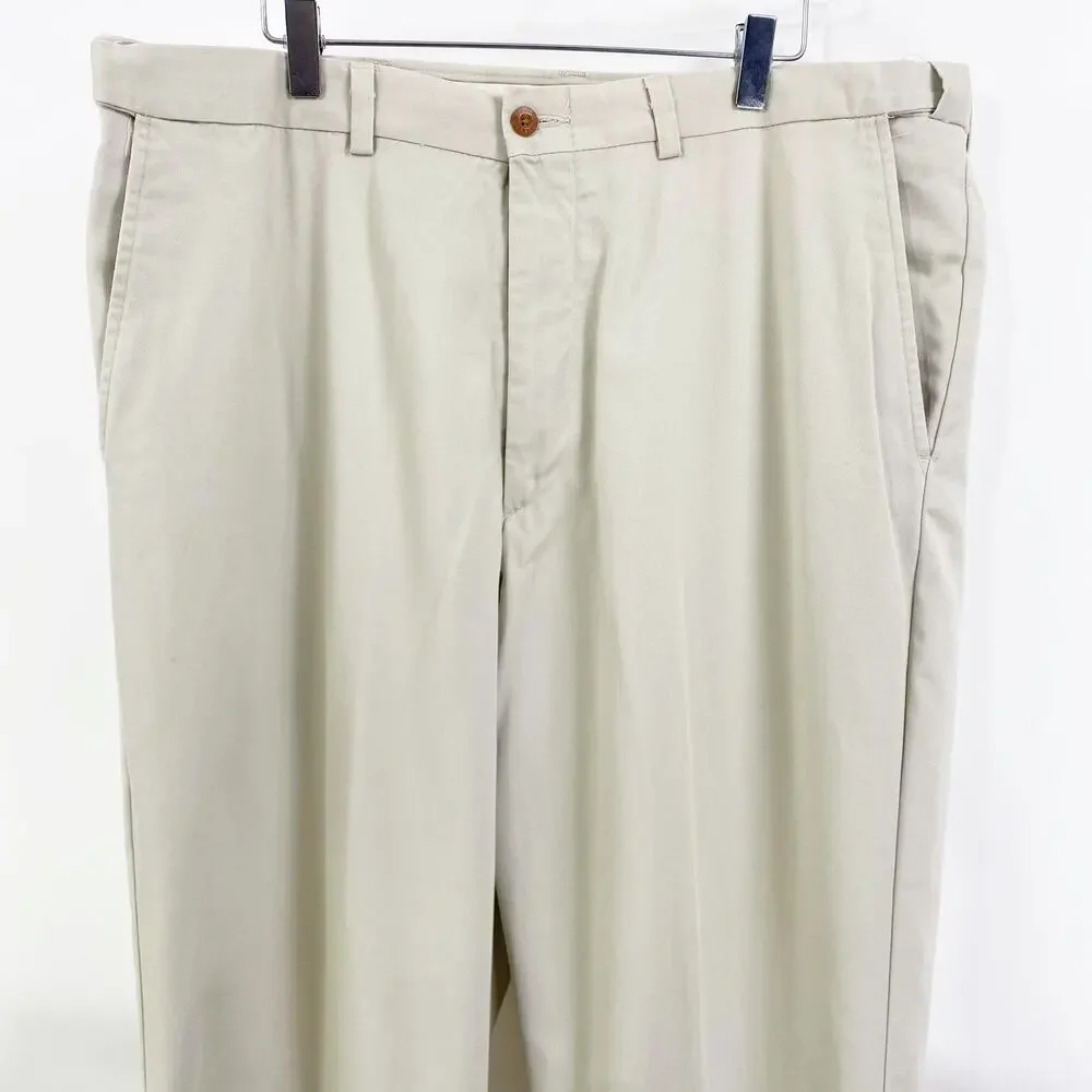 FARAH Tan Cotton Straight Leg Khaki Pants
